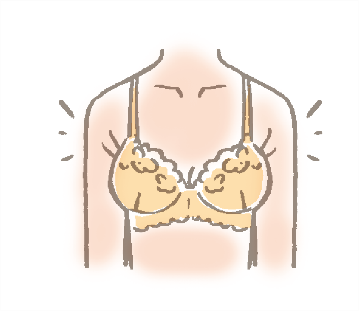【合わないサイン2】両胸を振ると胸のお肉が脇からはみ出す