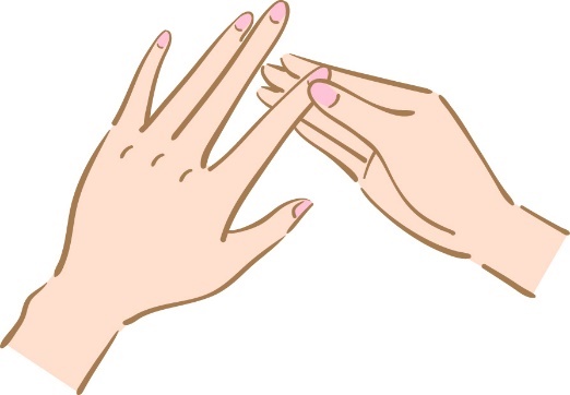 【ステップ3】指先と爪にやさしくすり込む